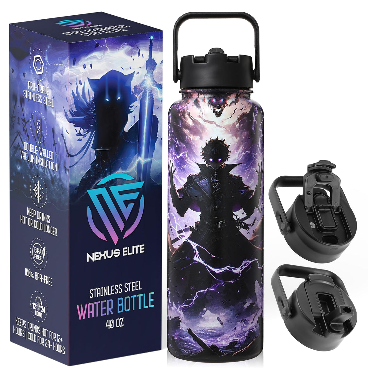 Nexus Elite con doble tapa, sin derrames para gimnasio y viaje