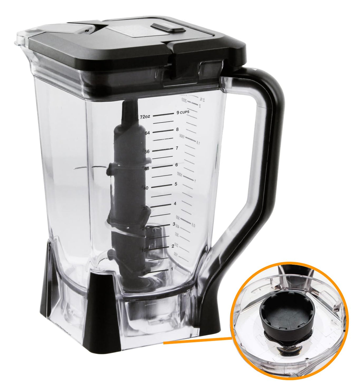 Nezpare jarra XL 72oz con tapa y cuchillas de 6 hojas para mezclas uniformes