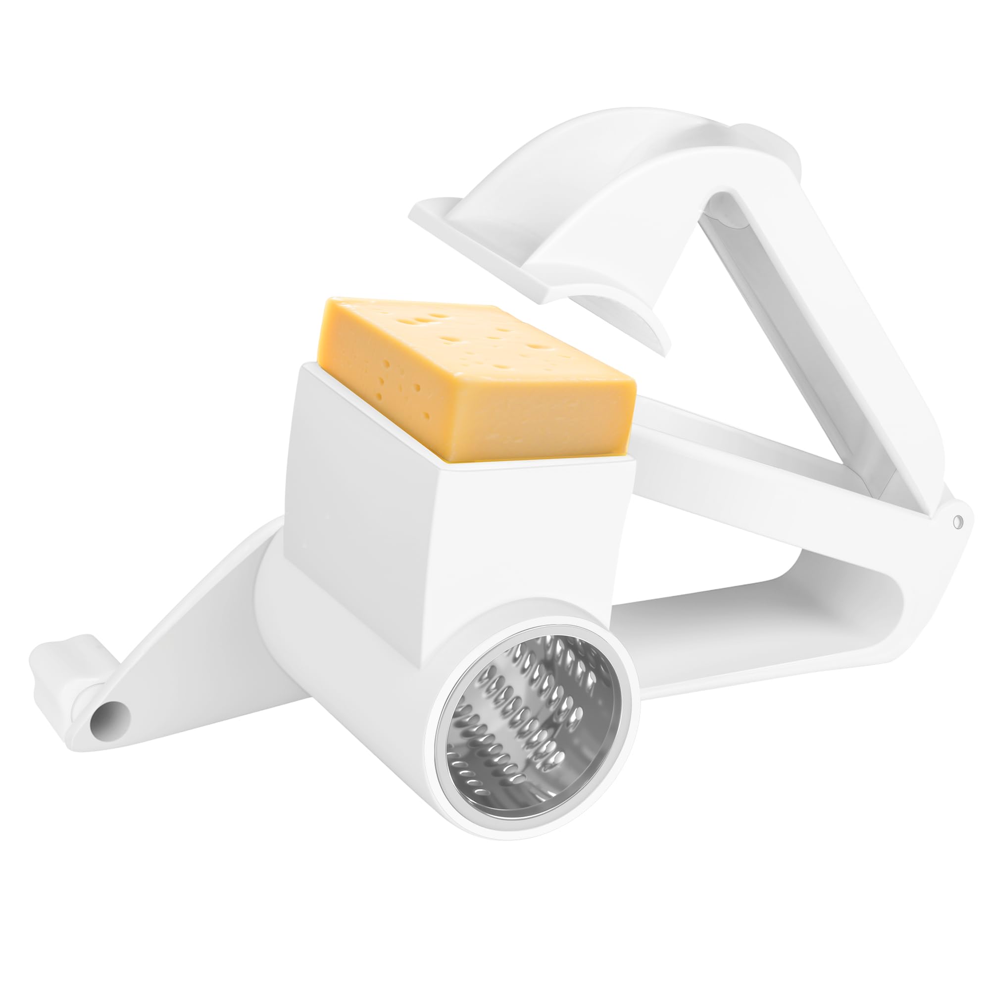NEZUIBAN Rallador queso rotatorio con mango para queso duro y gratinado suave.