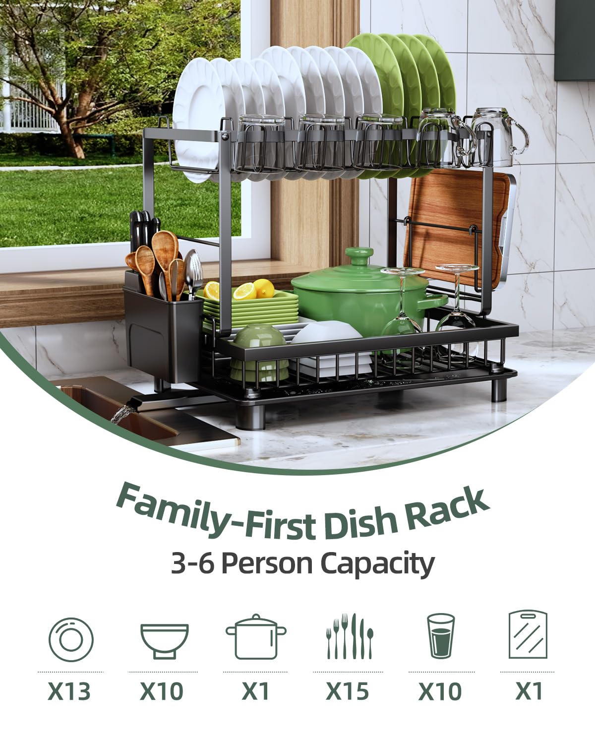 Nfnoyp diseño ergonómico de escurridor para cocina ordenada.