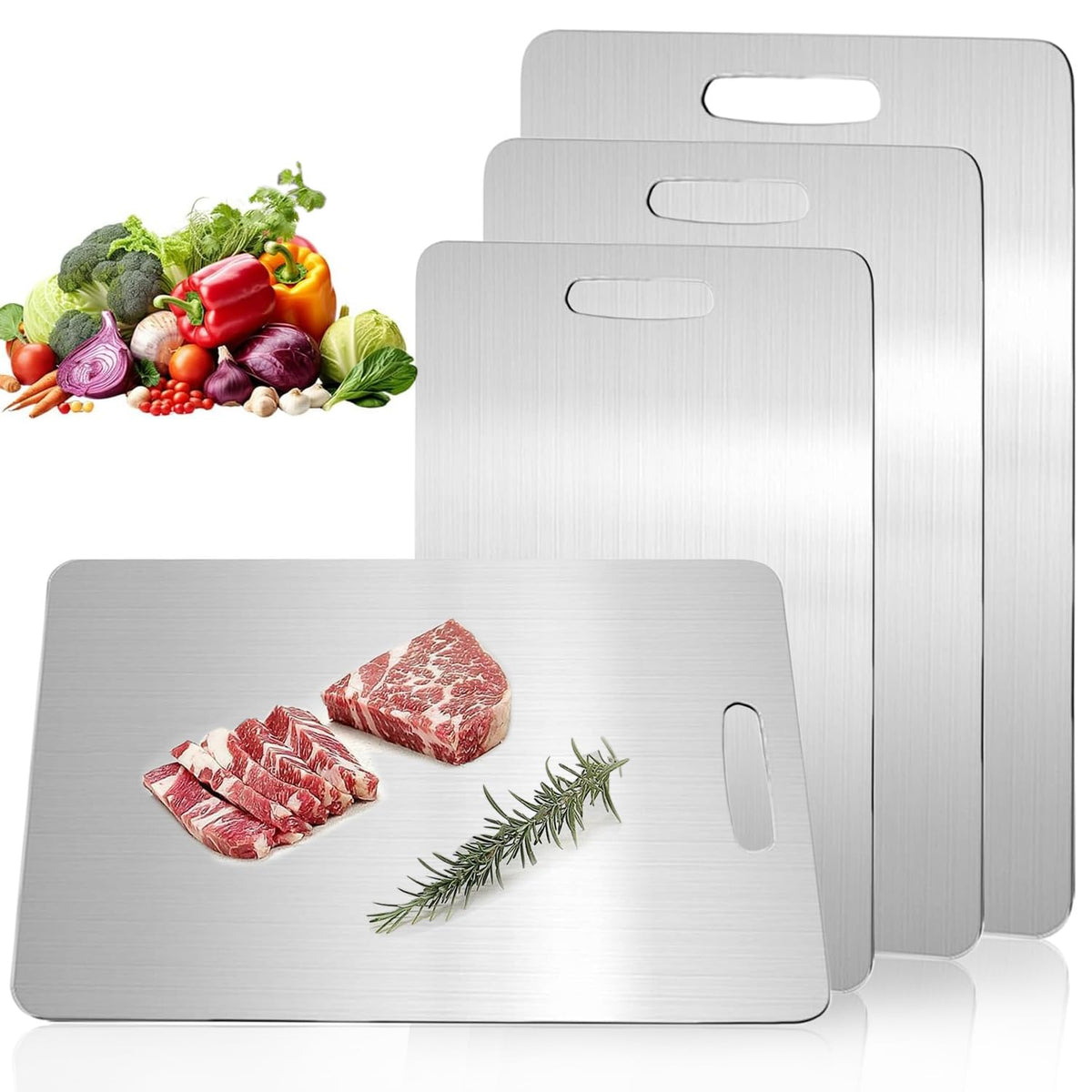 NGWDBA tabla de corte titanio doble cara, ideal para preparación rápida y limpieza sencilla.