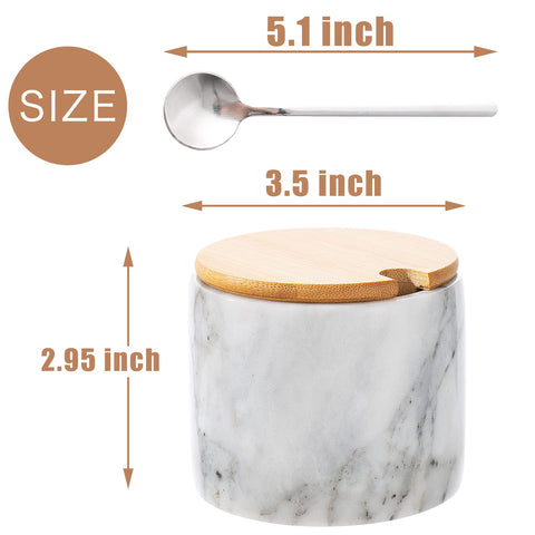 NHKRTE Salero de Mármol Blanco con interior suave, ideal para especias.