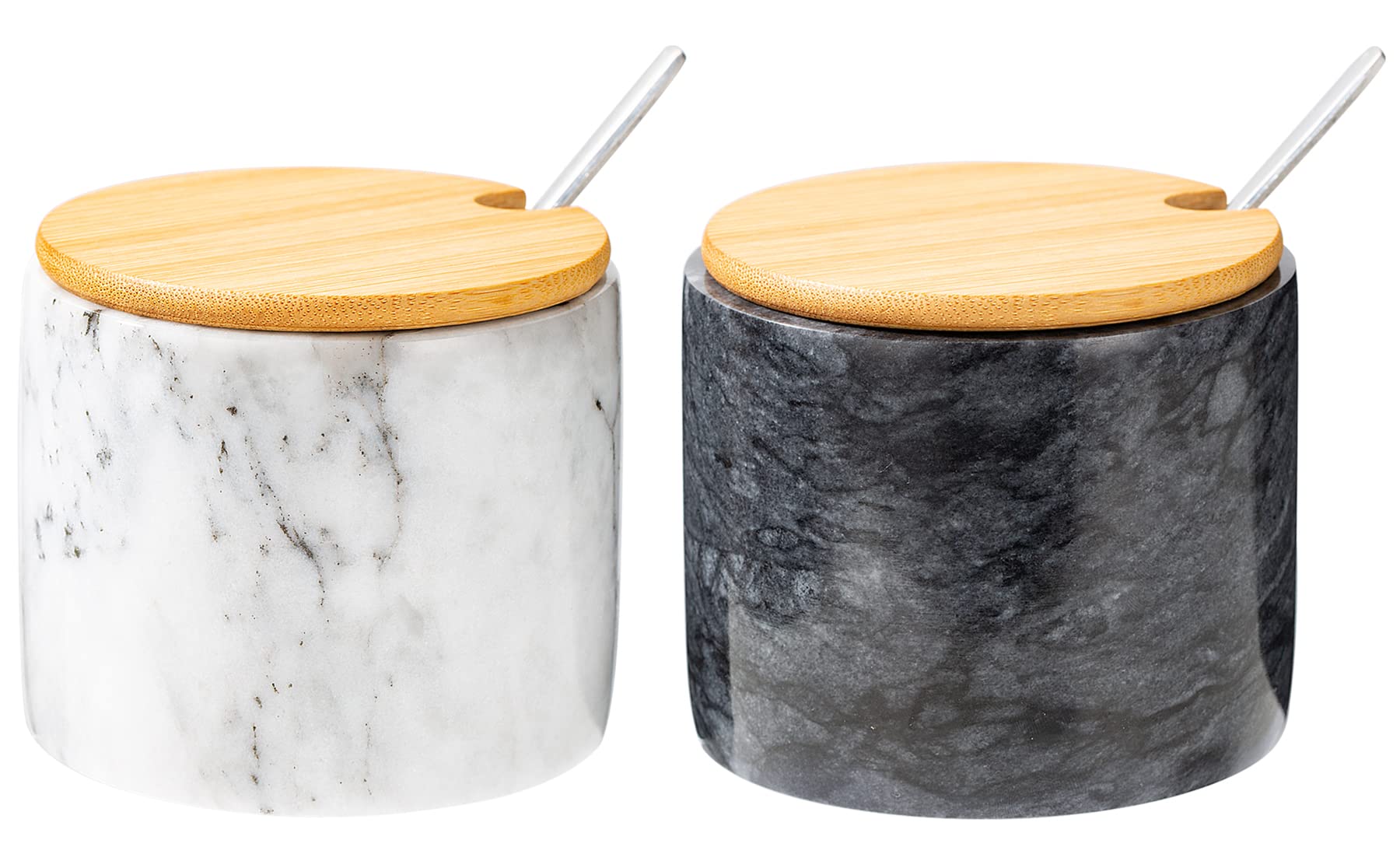 NHKRTE set de salero pimienta de mármol, elegante y práctico para la cocina.