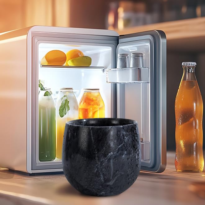 Vaso marca NHKRTE mármol apto para congelar para enfriar sin diluir.