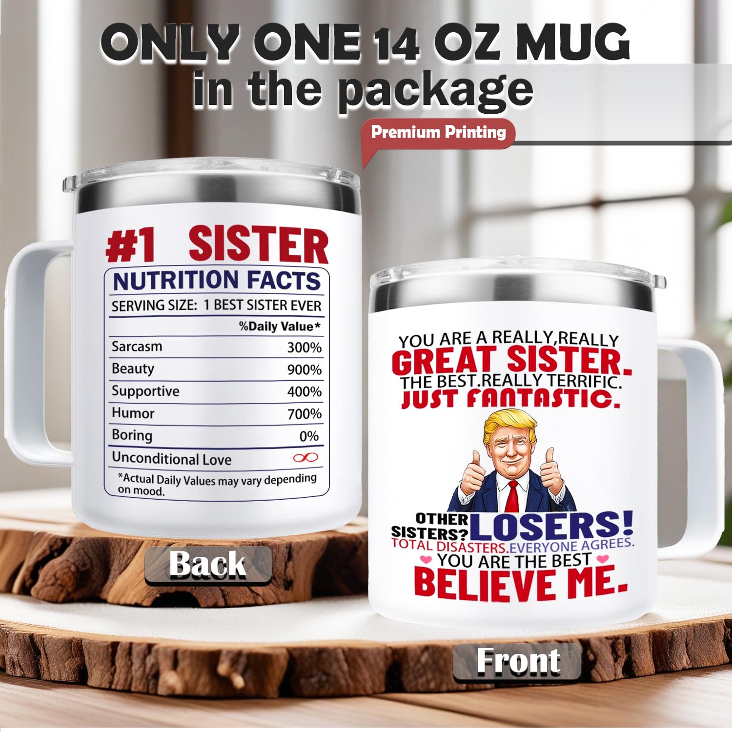 Taza NIAEIAIE con diseño divertido, regalo perfecto para hermana.