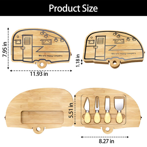 Nianjida kit cuchillos charcutería bambú, práctico para picoteos en casa o viaje.