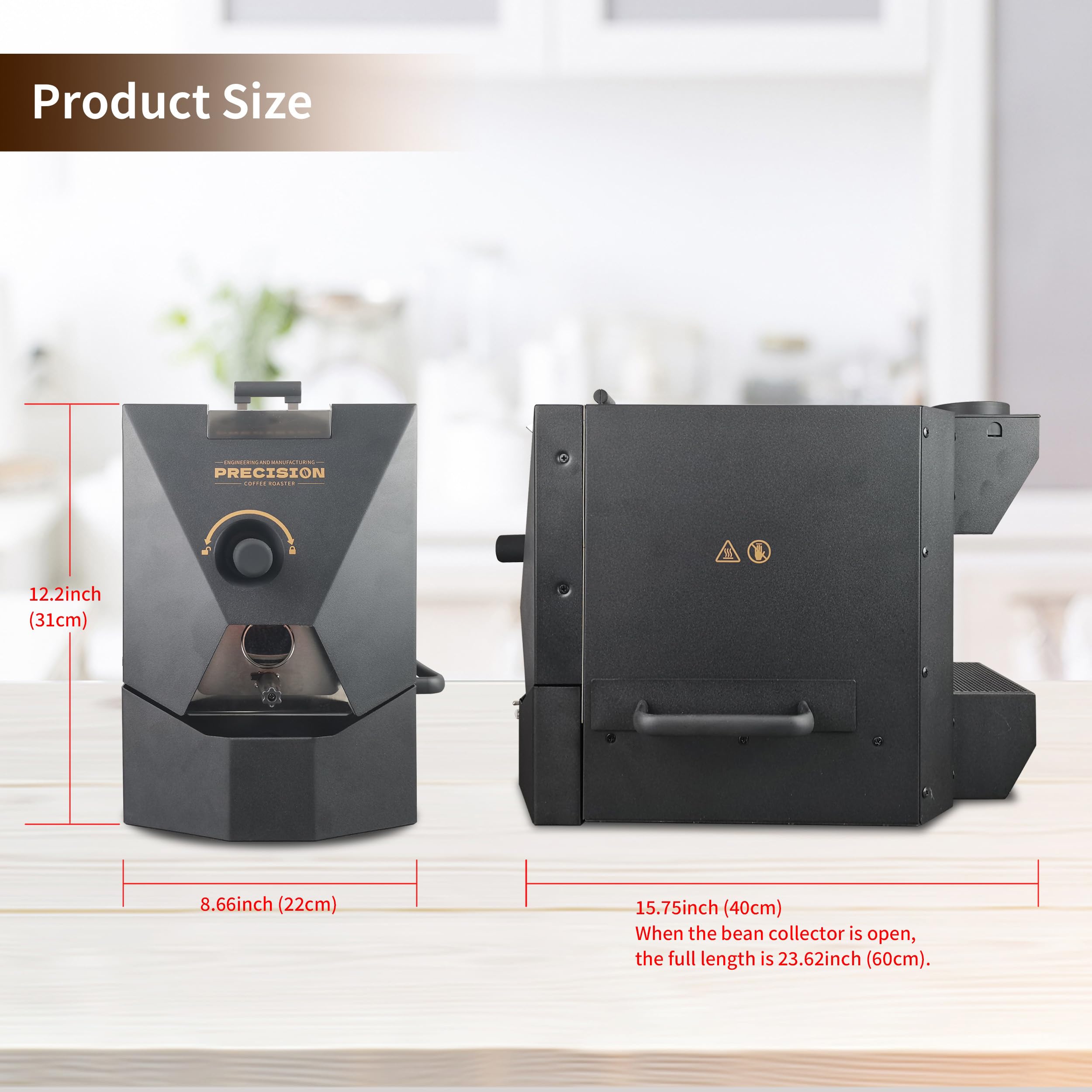 NIASIA Tostadora 500 g, panel de controles, ajuste preciso de perfiles.