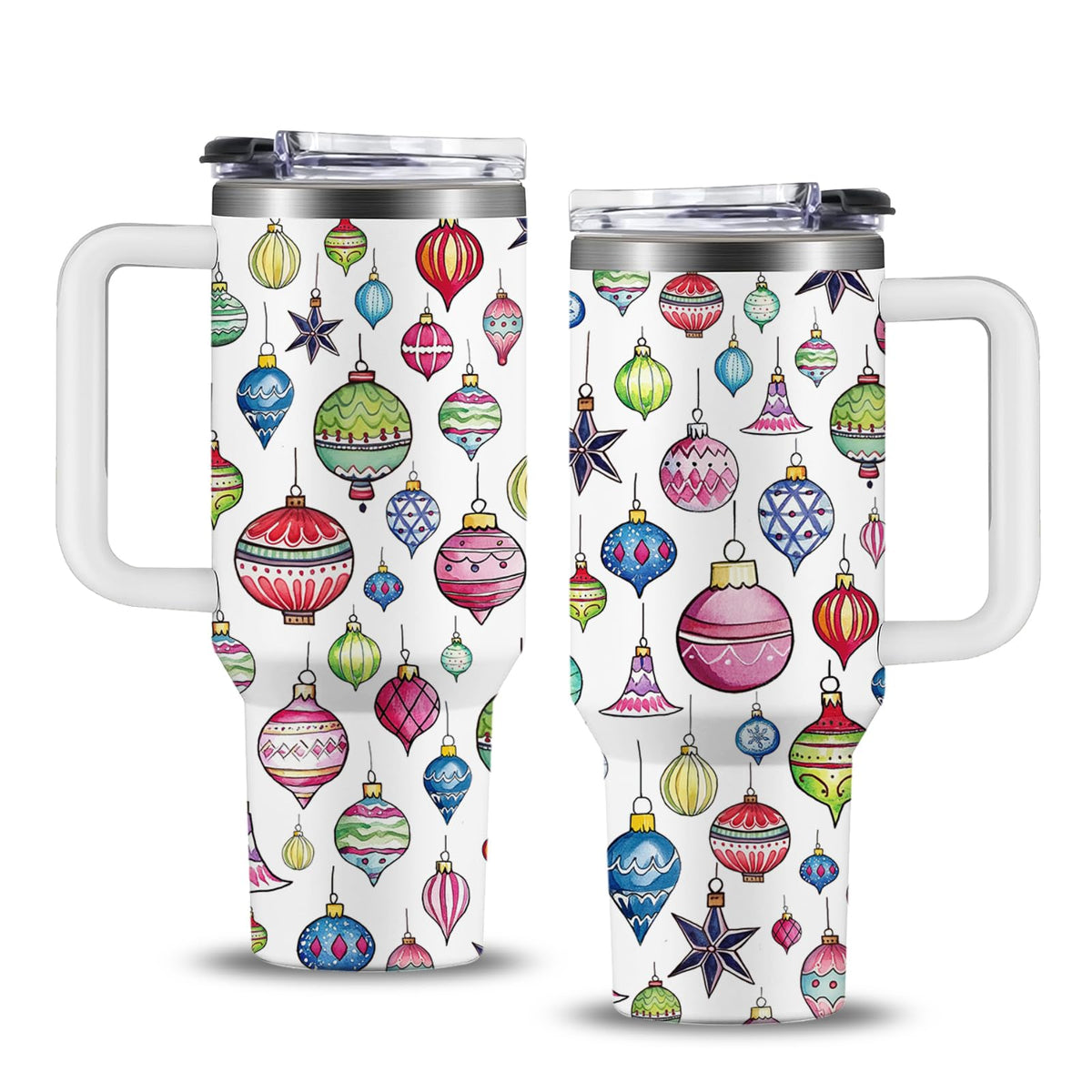 NIAXAUYT tumbler navideno con asa y luces festivas para la temporada