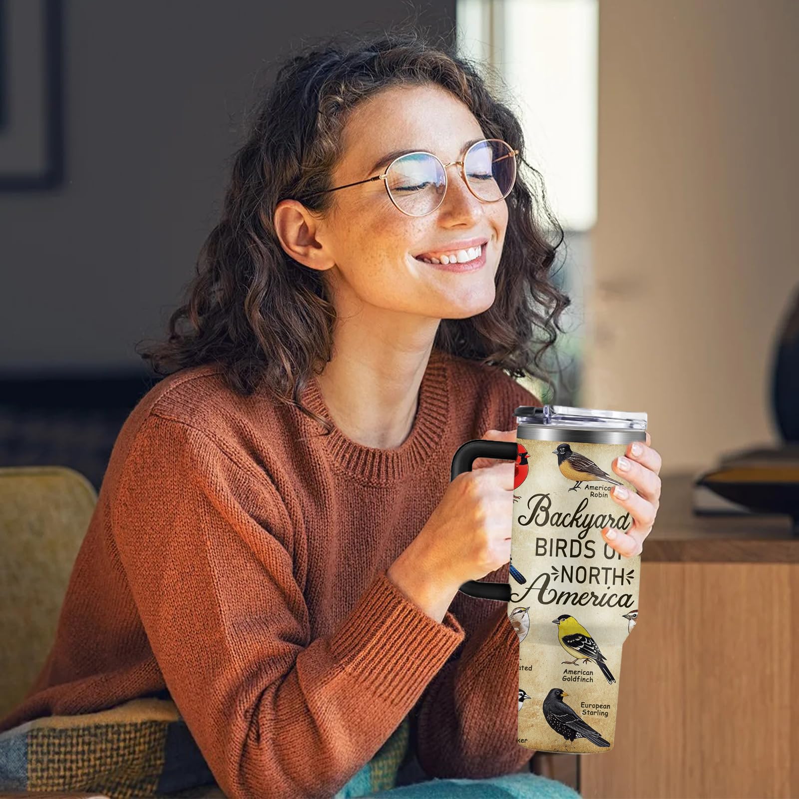NIAXAUYT Regalo para amantes de aves, taza de 40oz para naturaleza.