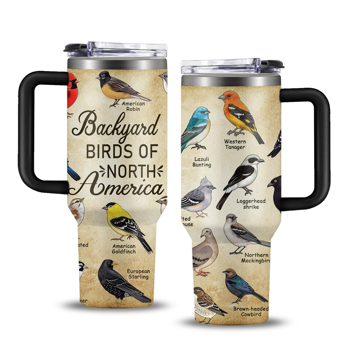 NIAXAUYT Taza aves 40oz con tapa y pajita, ideal para bebidas calientes o frías.