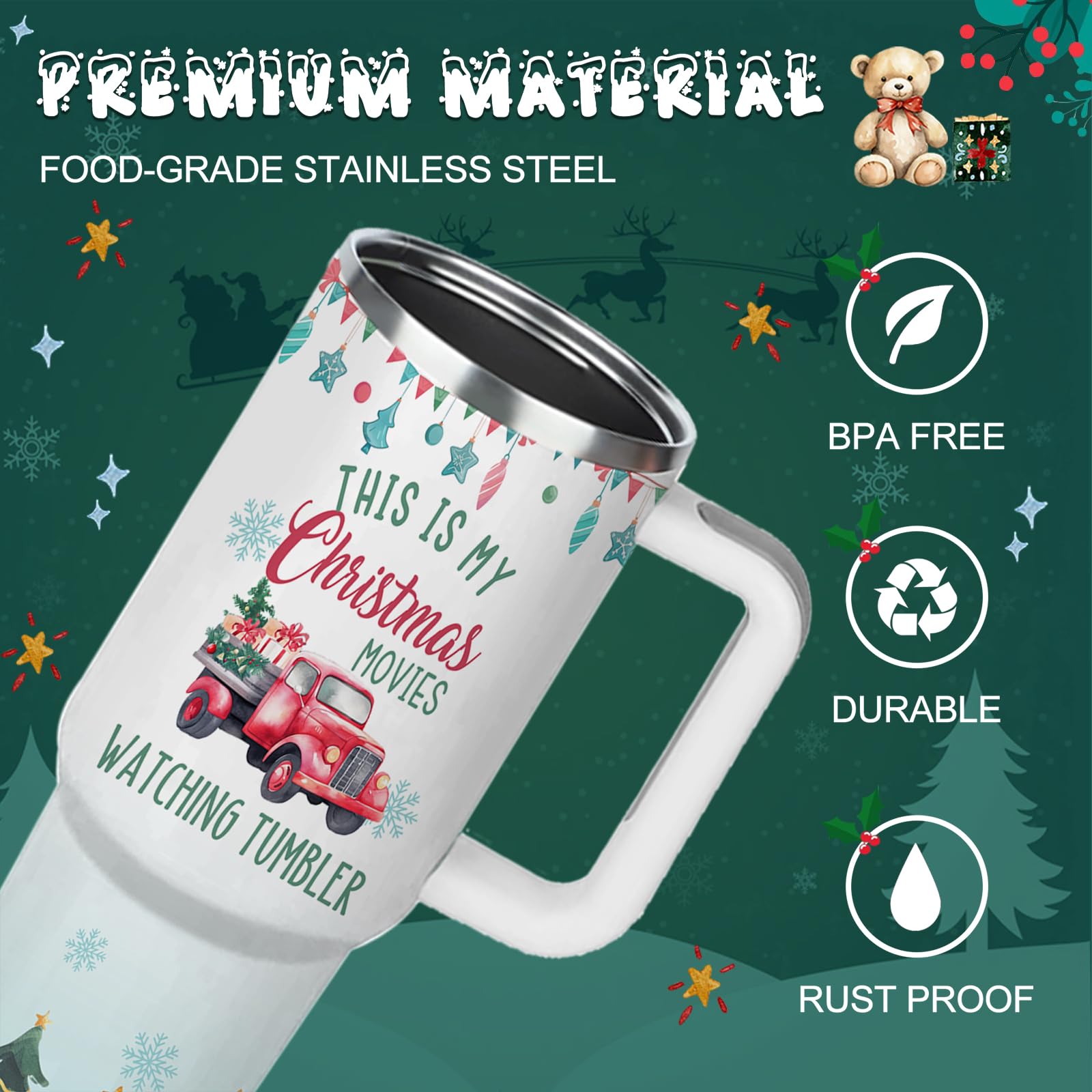 NIAXAUYT taza navidad diseño luces nieve añade ambiente festivo en casa