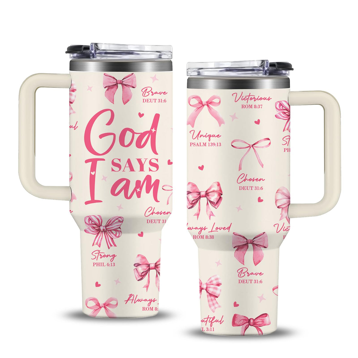 niaxauyt taza rosada 40 onzas con asa, cómodo para uso diario.