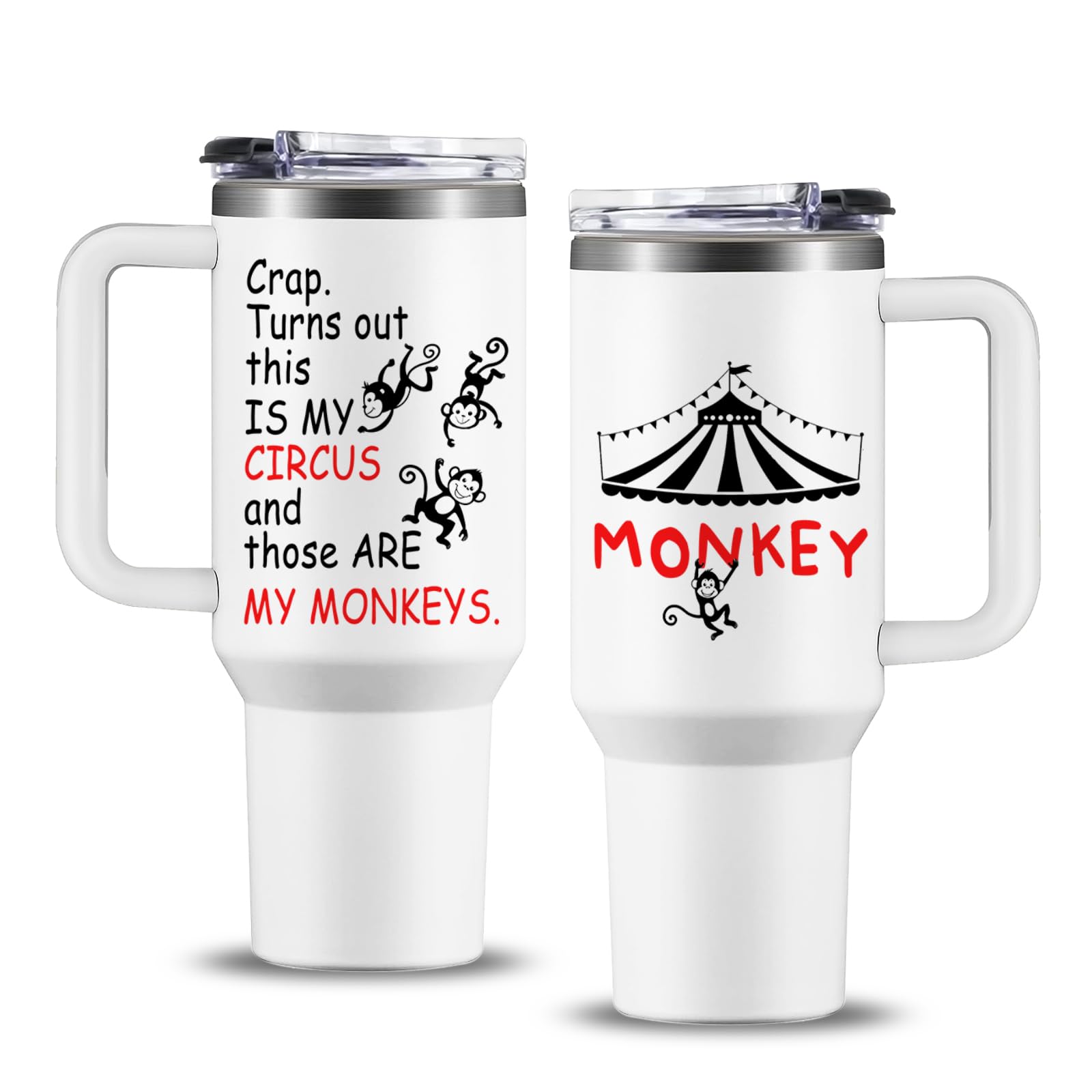 NIAXAUYT taza termica Circus Monos 40 onzas para bebidas calientes o frías