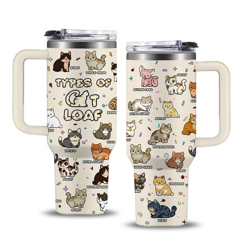 NIAXAUYT taza termo gato 40oz con mango ergonómico, ideal para llevar.