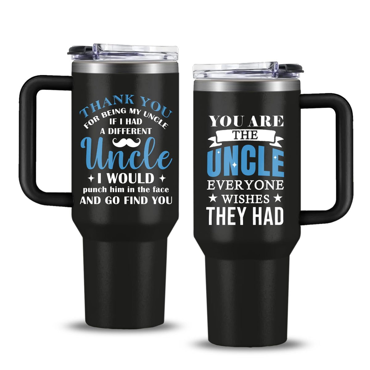 NIAXAUYT Tío 40oz con asa, ideal para café caliente en casa o la oficina.
