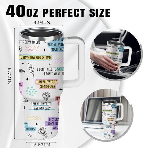NIAXAUYT tumbler 40oz con diseño positivo, ideal como regalo para amigas.