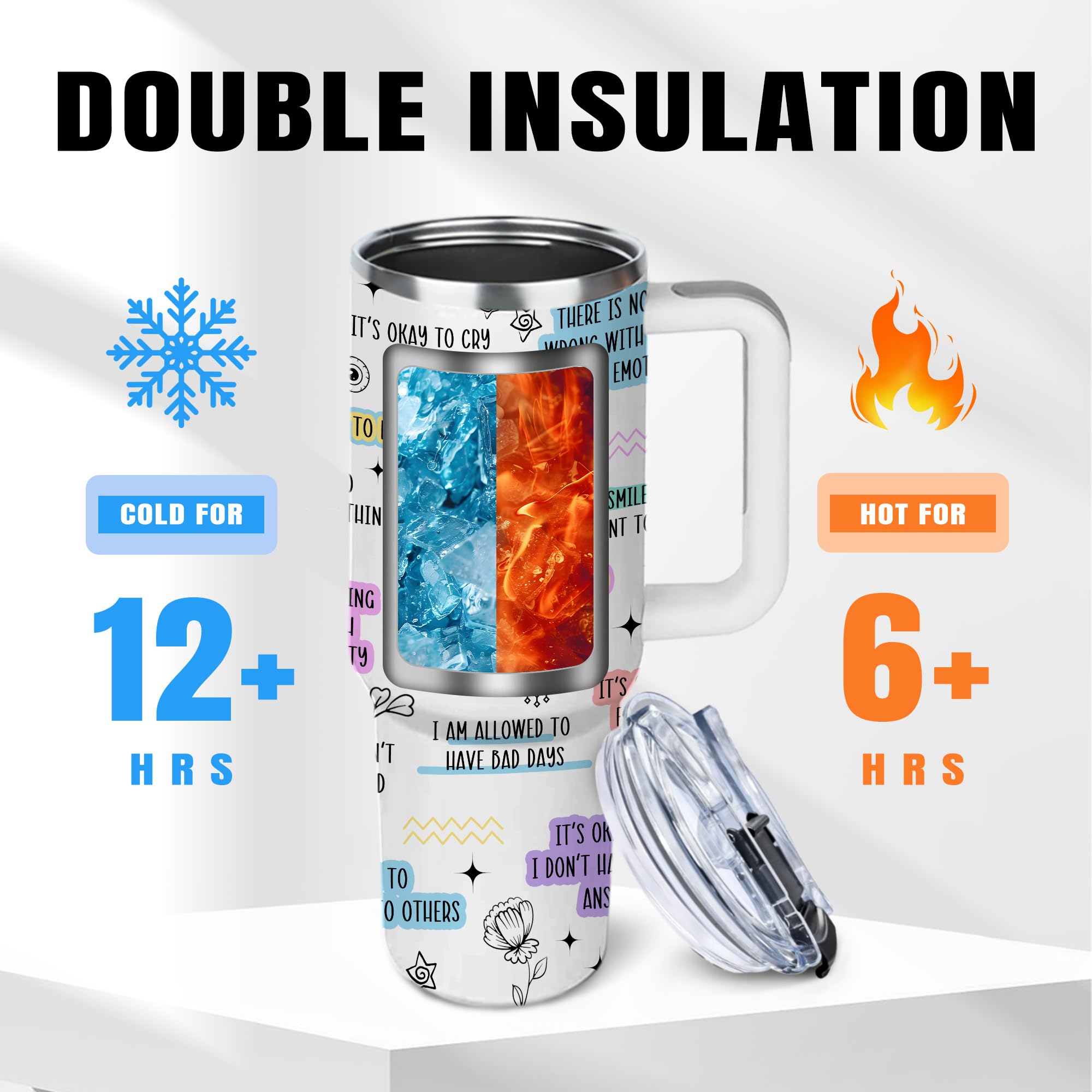 NIAXAUYT tumbler 40oz con pajilla plástica incluida para beber con facilidad.