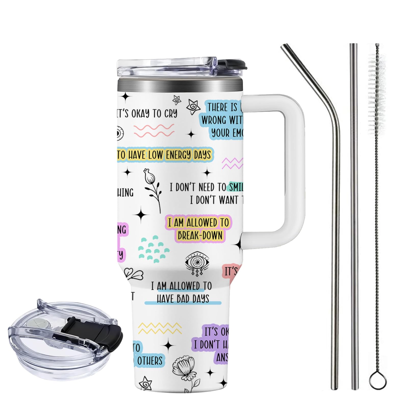 NIAXAUYT tumbler 40oz con tapa antifugas, perfecta para transportar sin derrames.