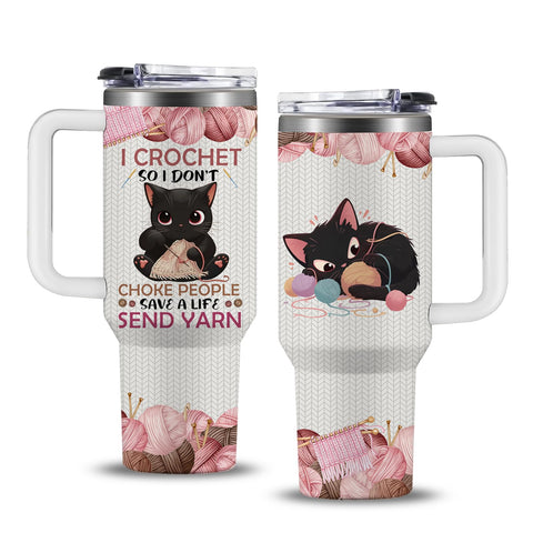 NIAXAUYT vaso-termico crochet gato 40oz manteniendo la bebida caliente por horas