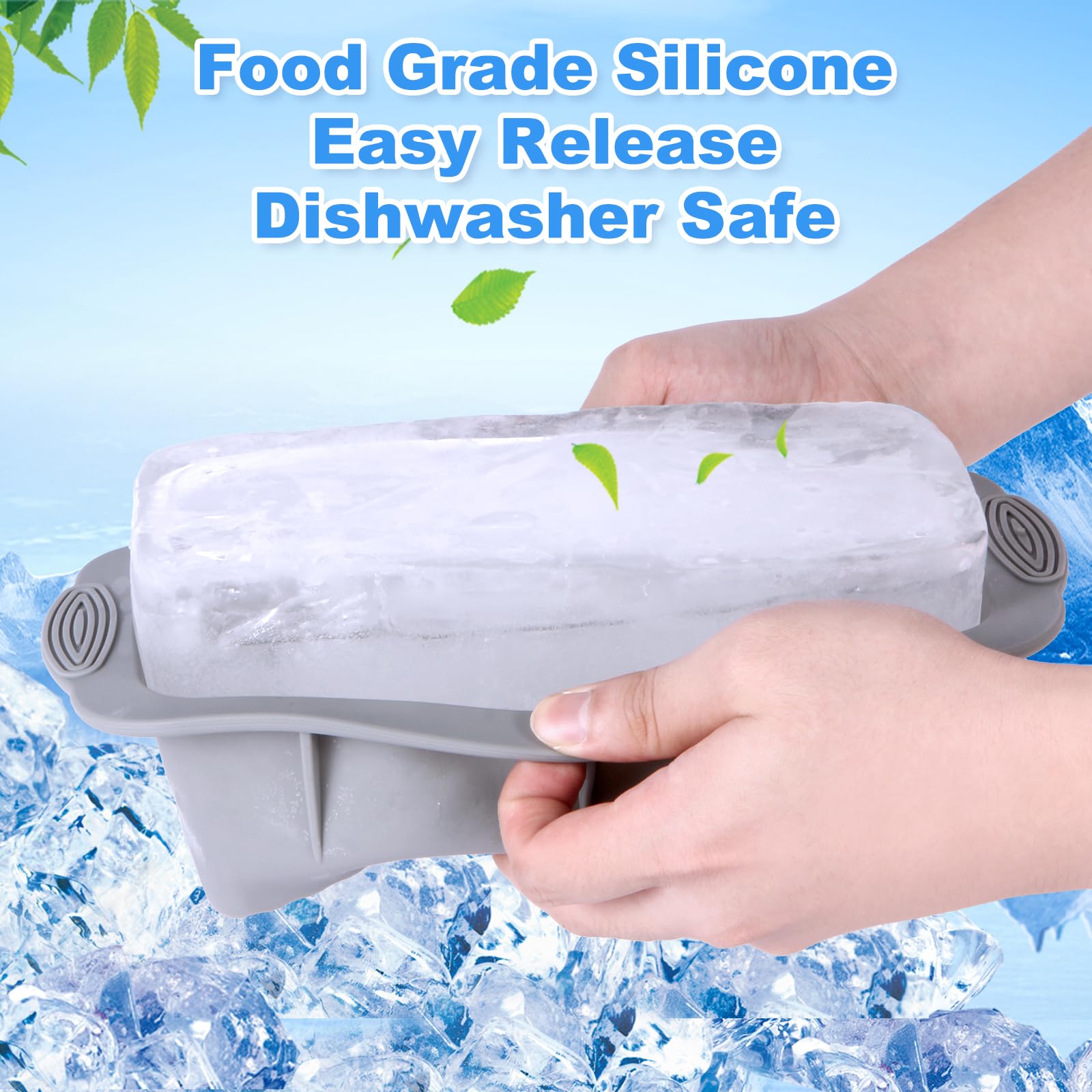 Molde de hielo grande Nicalas para usos múltiples, desde hielos para baños hasta panadería.