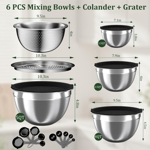 Nicdiet conjunto de cocina multiuso para mezclar, medir y almacenar.
