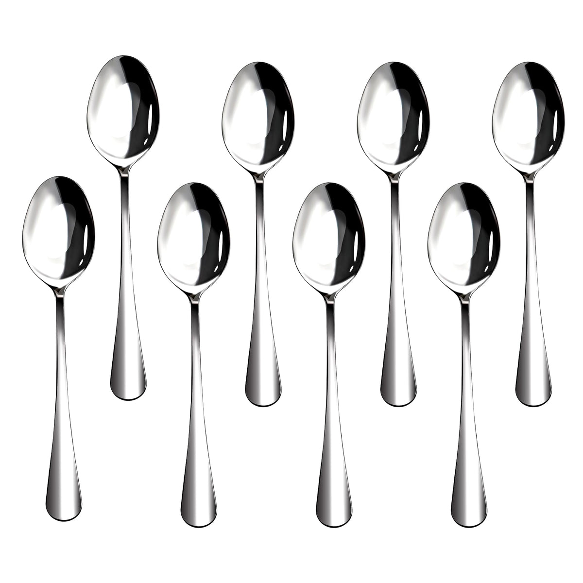 Nice Kitchen cucharas de té 8 piezas, acabado espejo, brillo duradero.