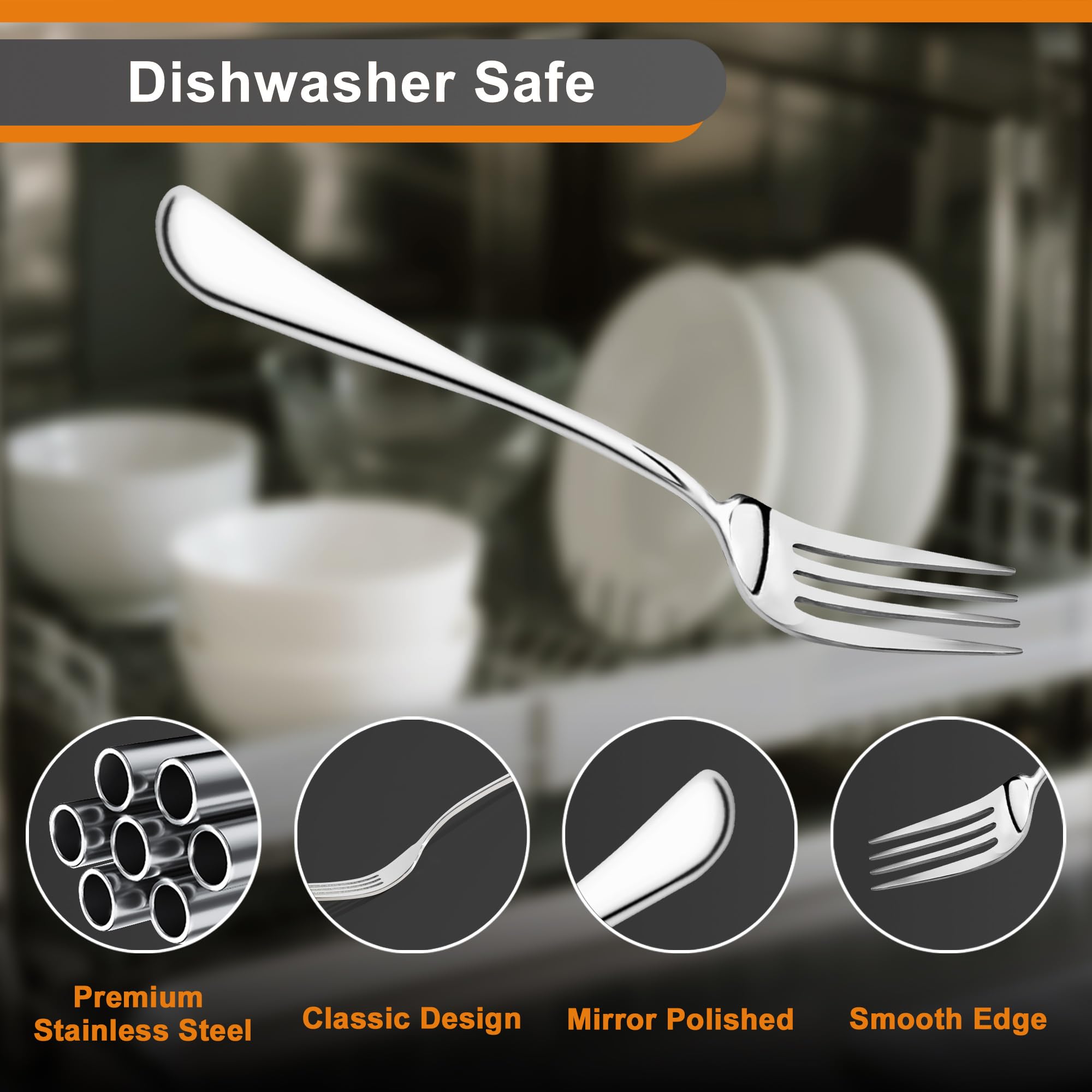 Nice Kitchen 8 tenedores con bordes suaves para seguridad de la familia