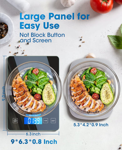 Báscula Nicewell con graduación de 1 g y 0.1 oz para porciones pequeñas.