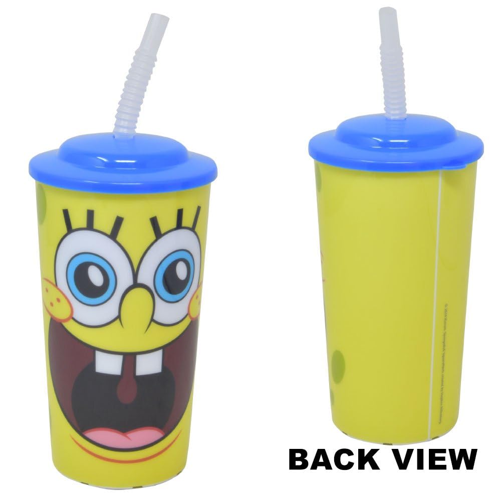 Vaso reutilizable Spongebob de Nickelodeon con diseño colorido para uso diario.