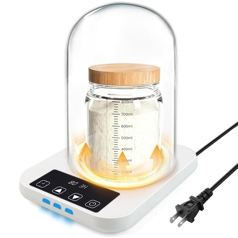NICOFPHY calienta masa madre con domo de cristal para fermentación uniforme.