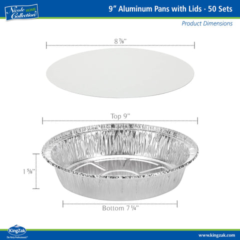 Lote de 50 panes de aluminio con tapa, ideal para eventos.
