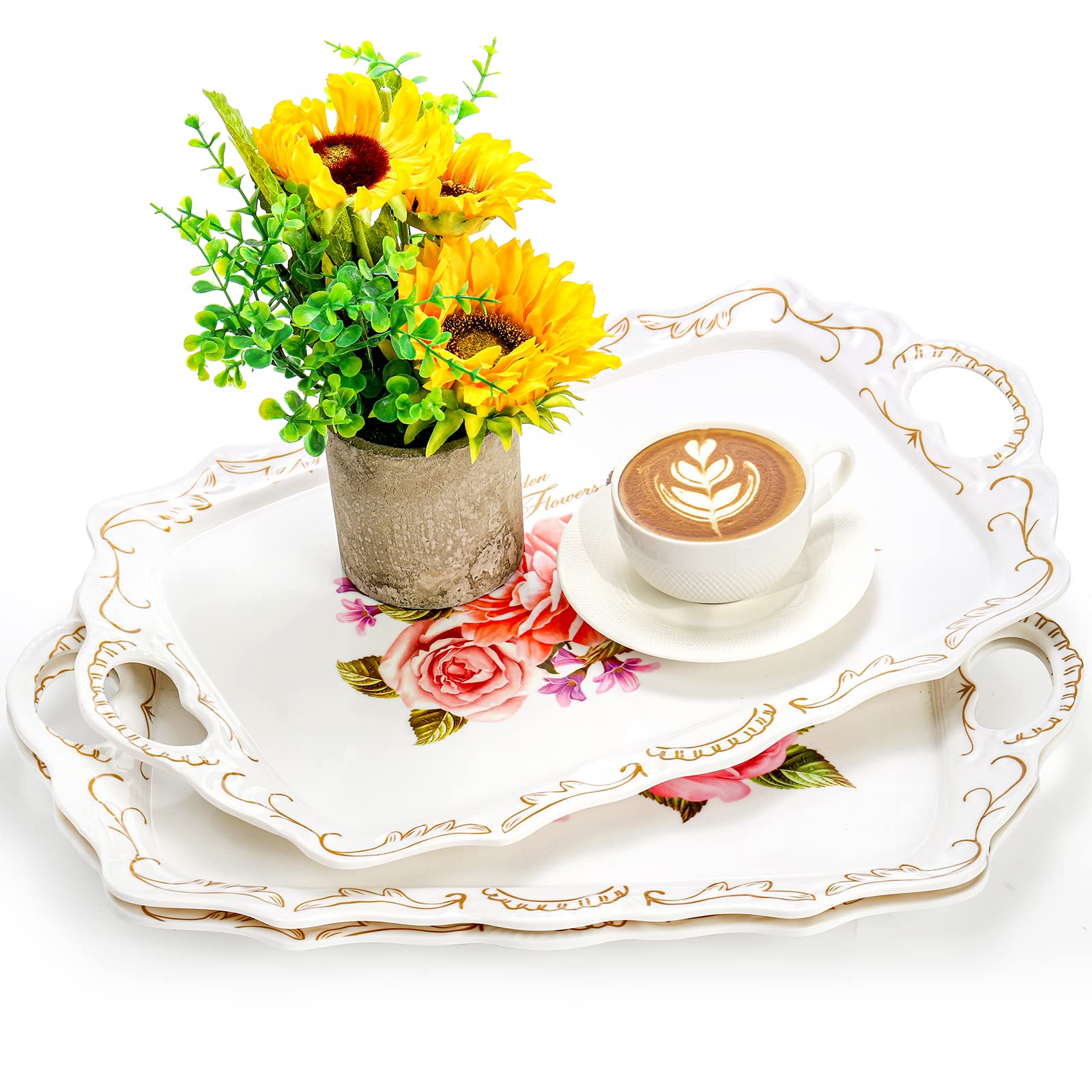 Bandeja Nicunom con diseño floral para servir postres con estilo.