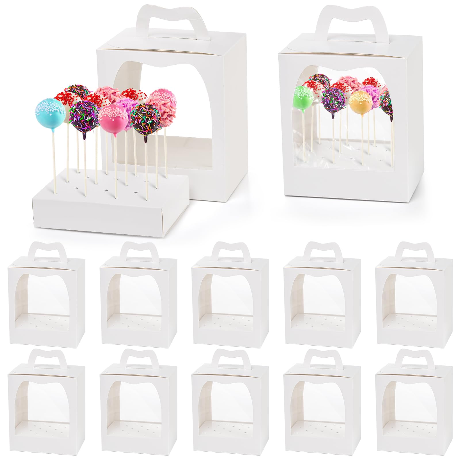 Nicunom caja para paletas de pastel con ventana transparente exhibe las creaciones con estilo.