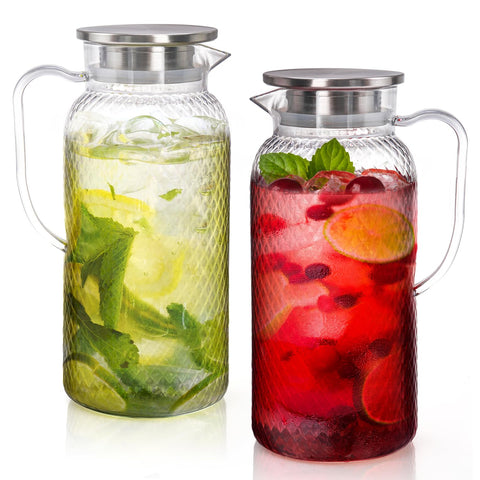 Jarra Nicunom de plástico 68oz con tapa de acero para verter sin derrames.