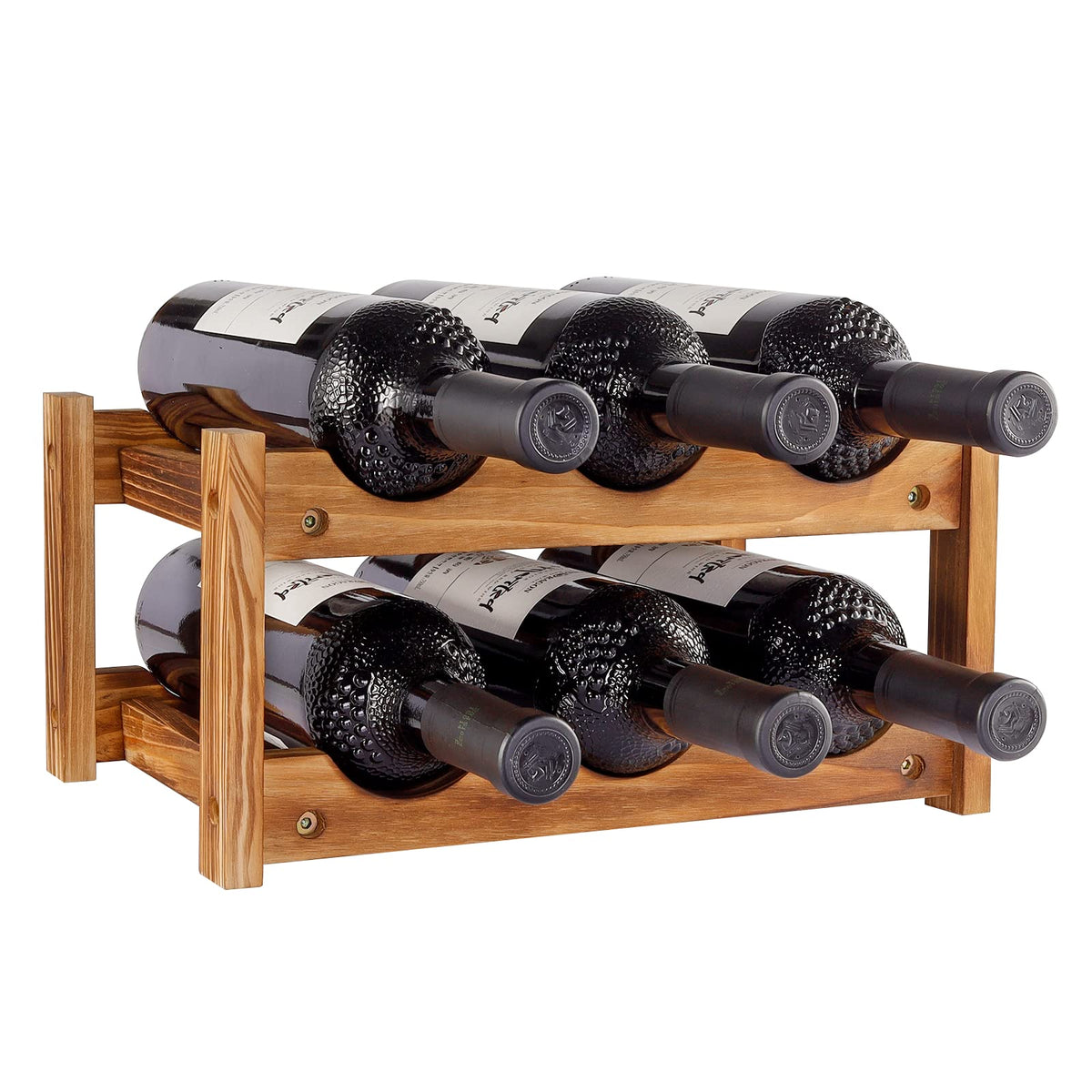 Niep banco vino de dos niveles en madera para encimera y decoracion