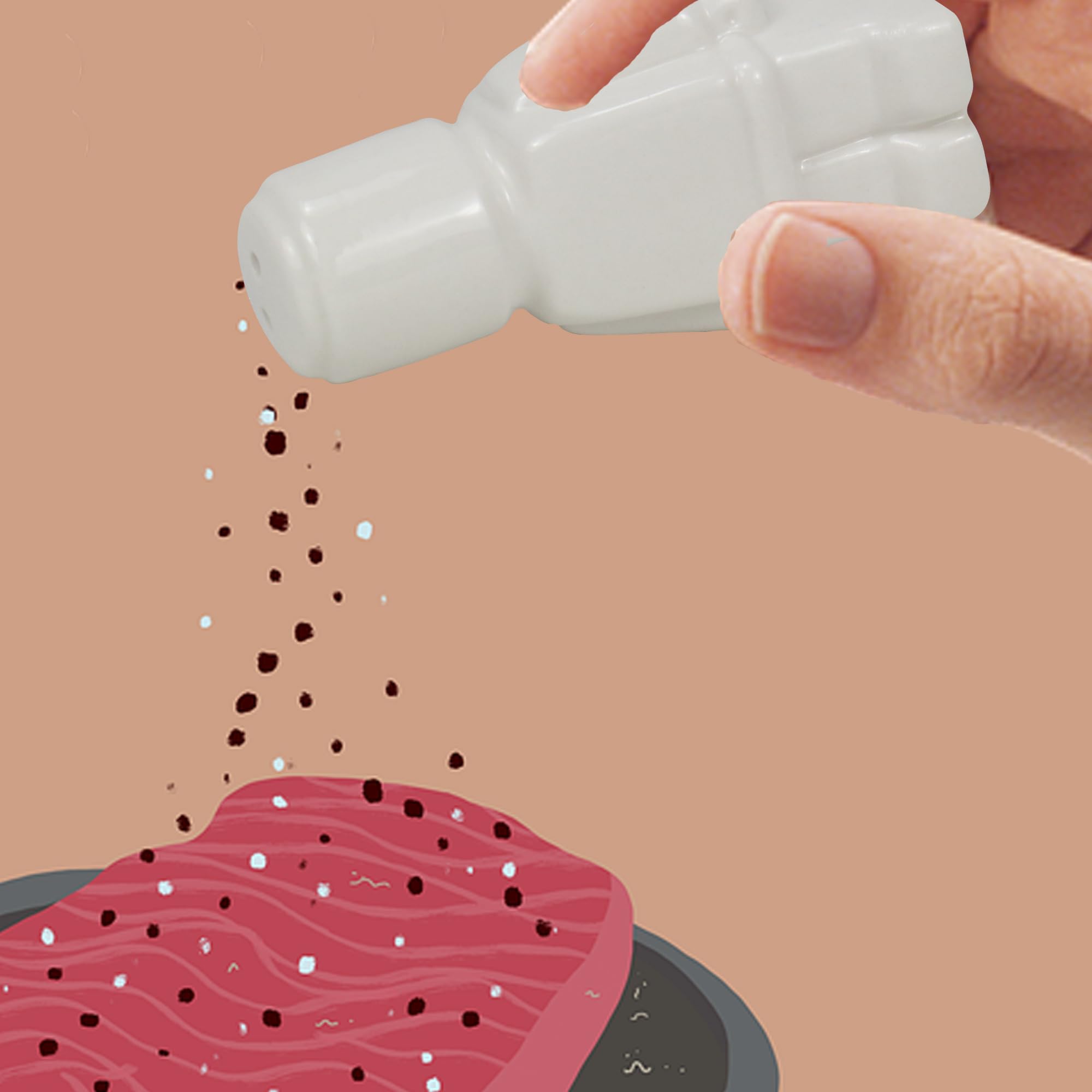 Base con tapón de goma para rellenar desde abajo NIETEIN salero pimienta