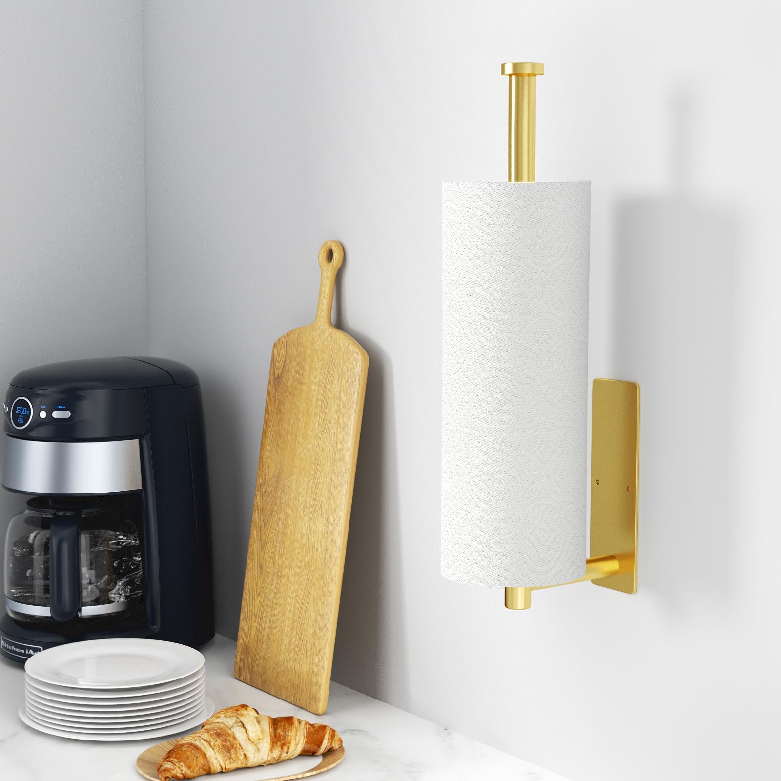 Dispensador de papel toalla Niffgaff con tornillos para armario dorado.
