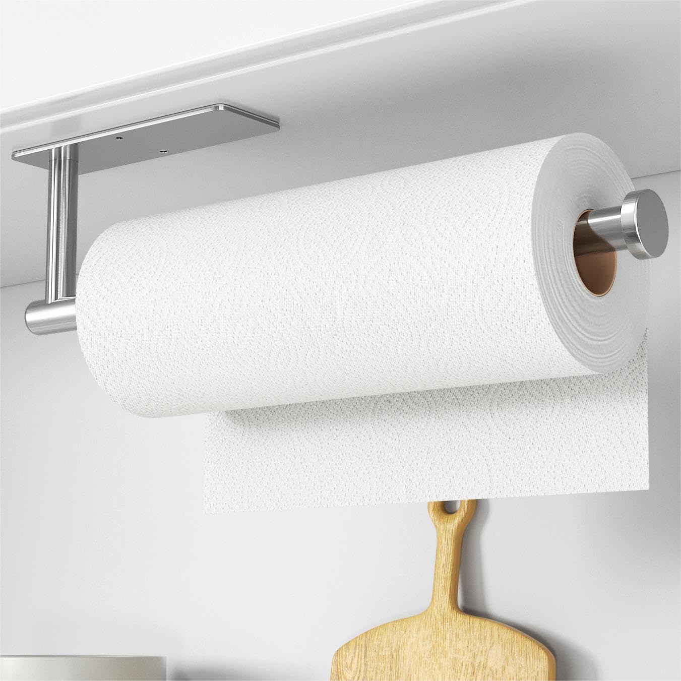 Soporte de papel de cocina Niffgaff con tornillo para montaje robusto en cocina.