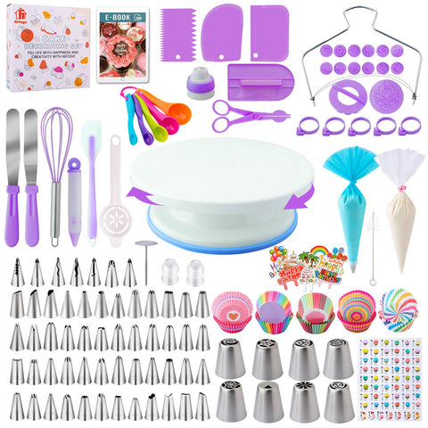Nifogo kit-decoracion-tortas con torno giratorio para decorar con precisión.