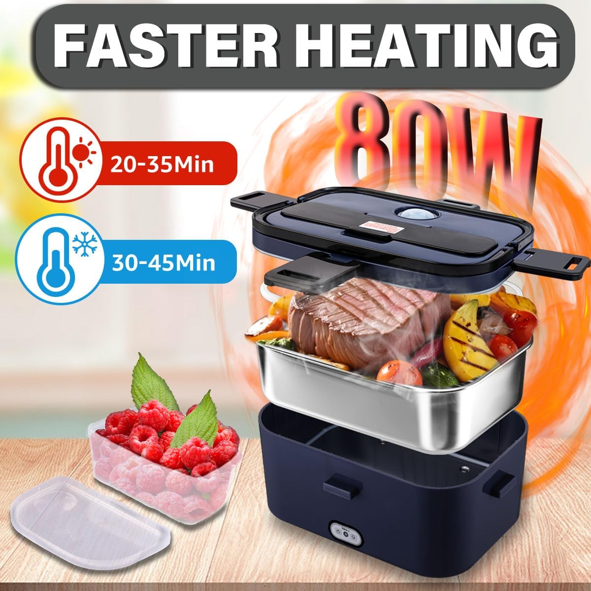 Nifogo lunchbox de capacidad 1.8 L para comidas separadas