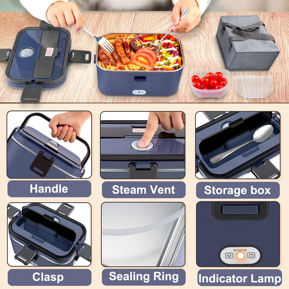 Nifogo lunchbox asa resistente al calor para transporte