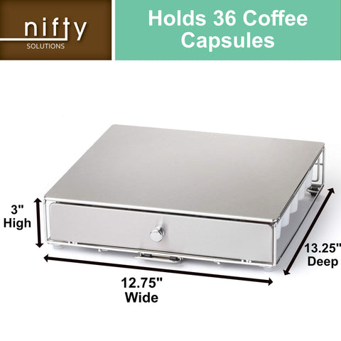 Cajón Nifty 36 cápsulas, dimensiones compactas para ahorrar espacio