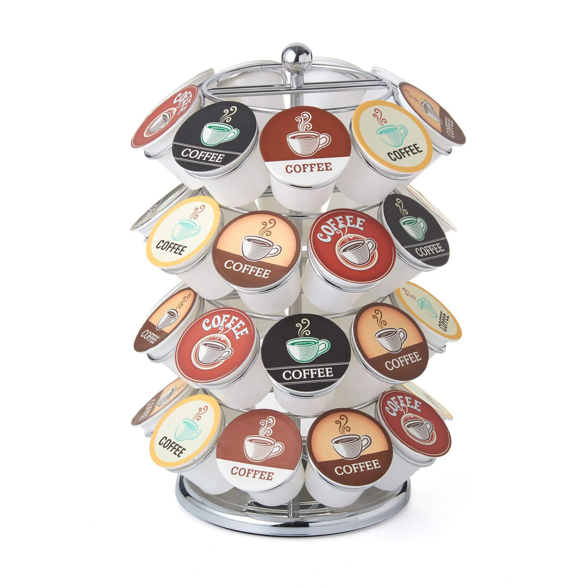 Soporte K-Cup Nifty Solutions con giro de 360 grados para elegir sabores.
