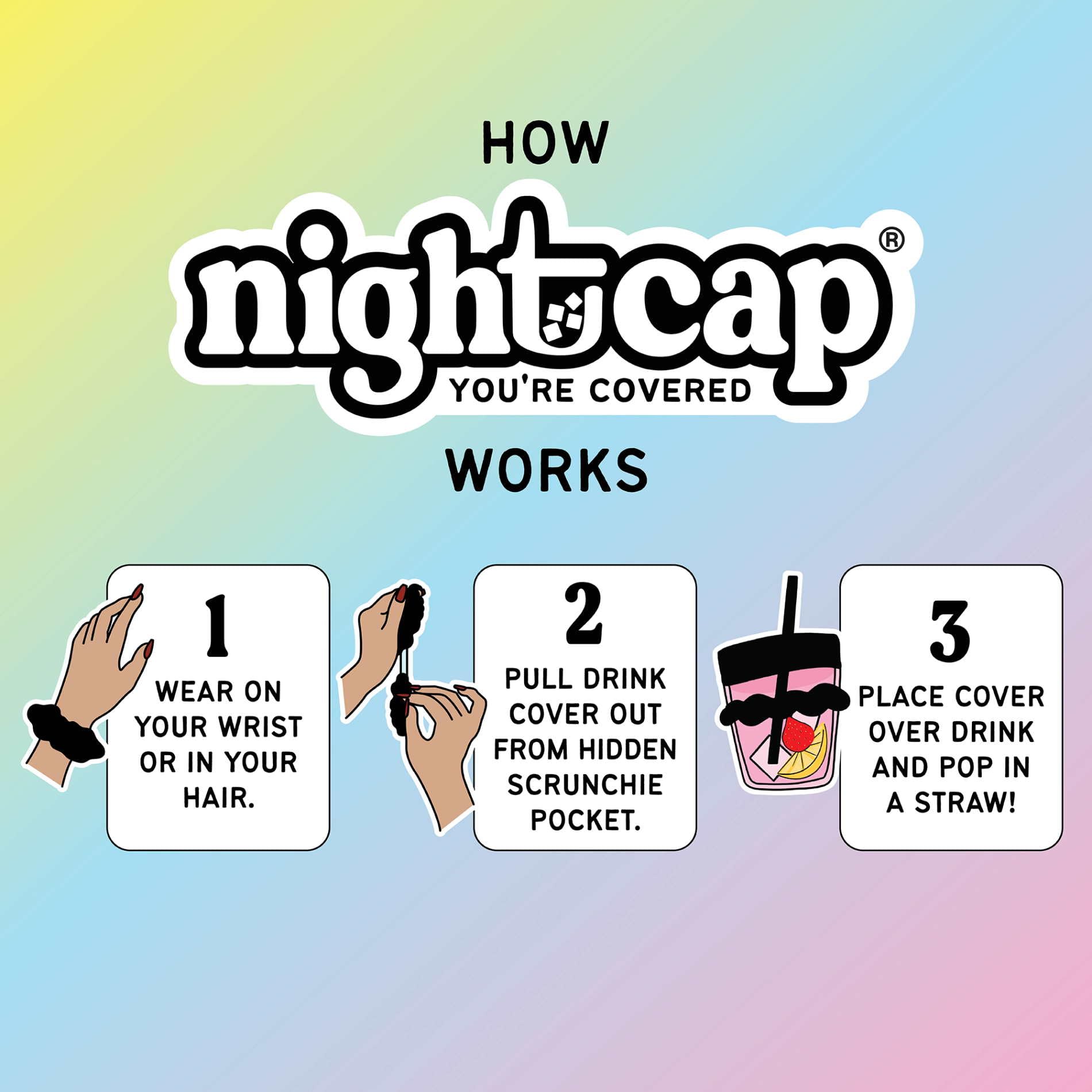 Nightcap: diseño reutilizable que reduce residuos y mantiene la bebida limpia.