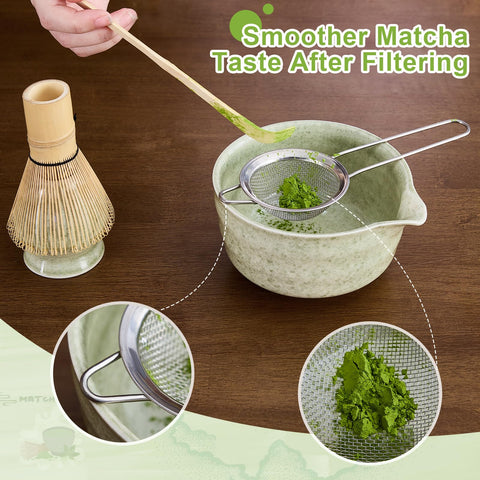 Nigwet tamiz de acero inoxidable para eliminar grumos del matcha.