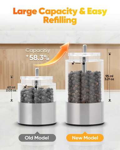 Capacidad de 95 ml por molinillo para menos recargas