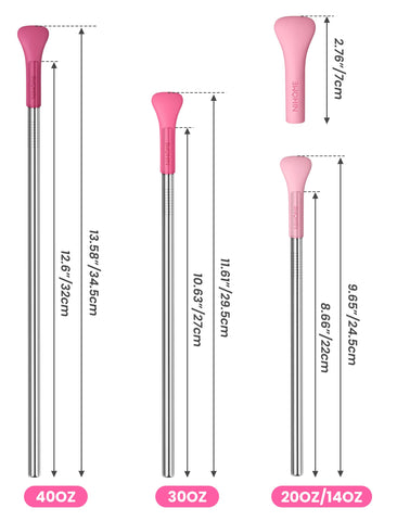 Bolsa NiHome rosa para transportar pajitas y accesorios.