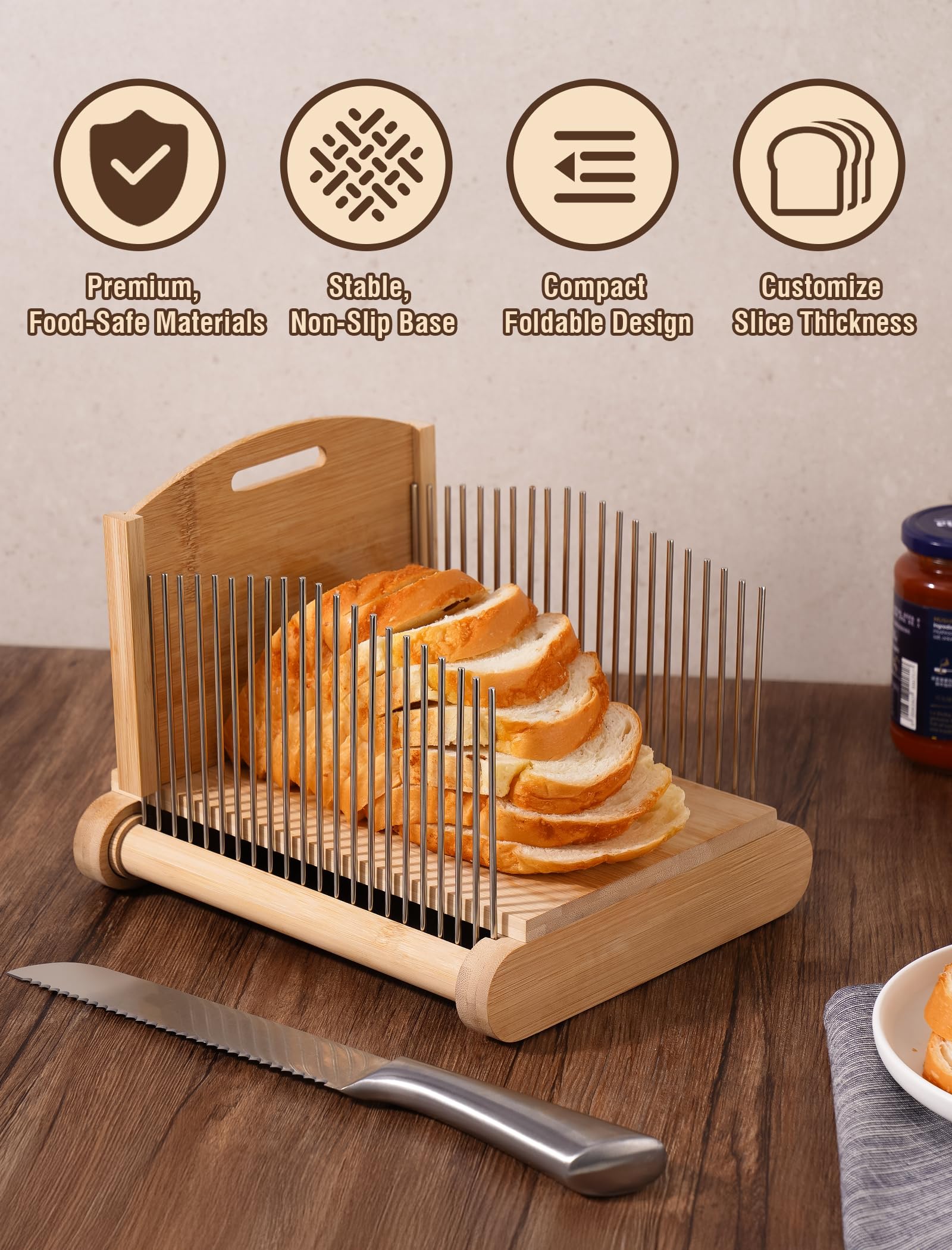NiHome Tres grosores ajustables para tostadas y sándwiches.