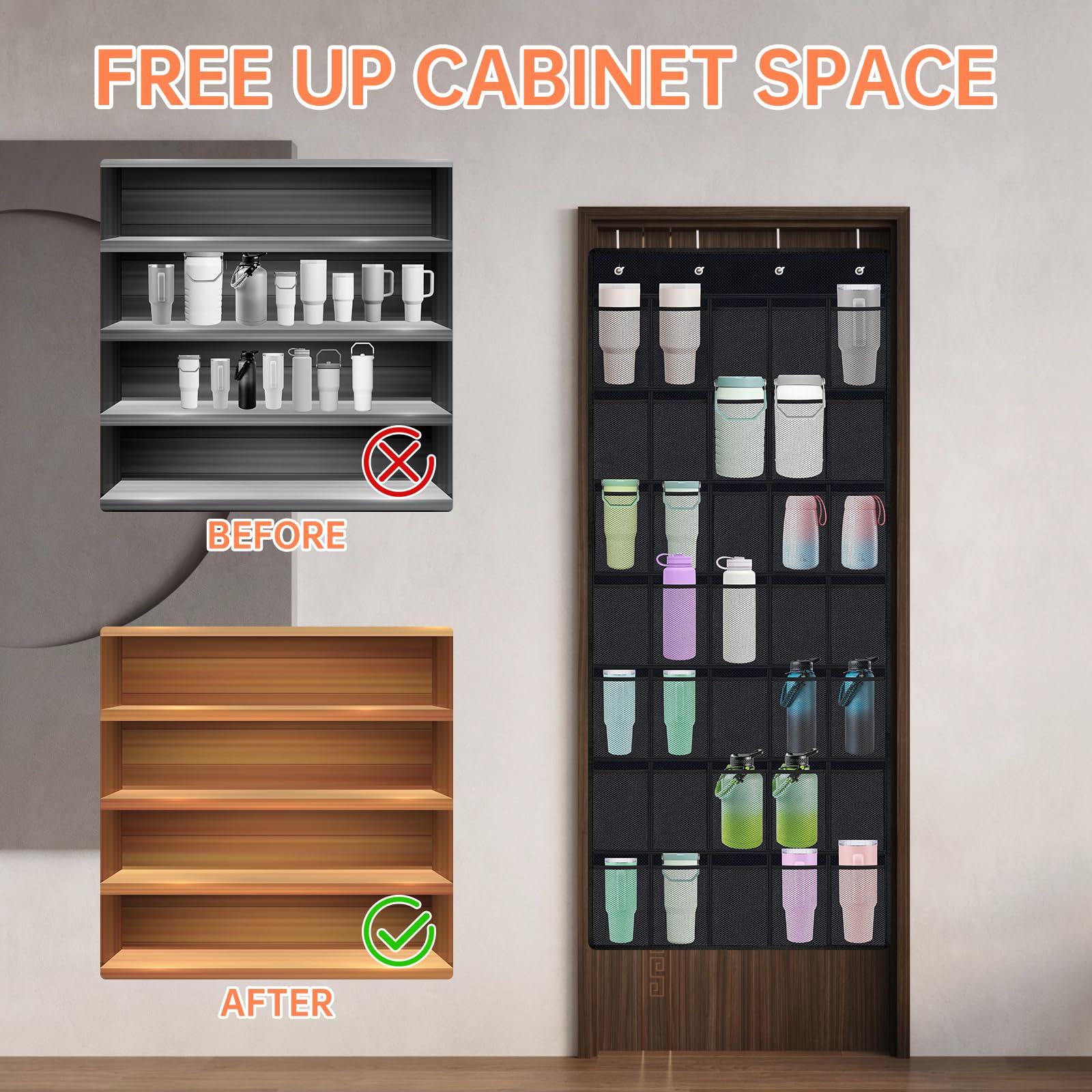 NiHome diseño plegable del organizador para puerta, fácil de almacenar.