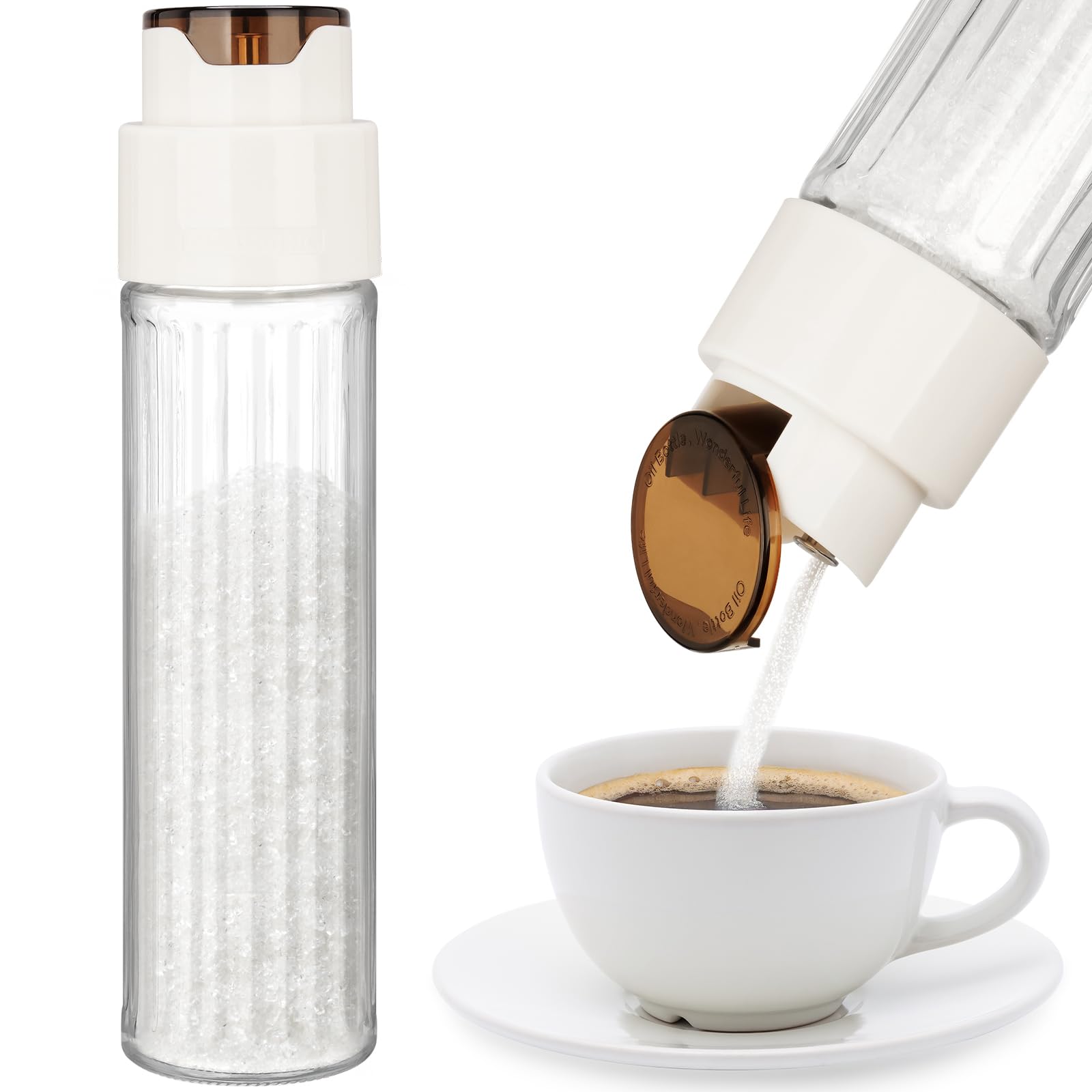NiHome dispensador azucar automatico, vertido suave para la mesa de desayuno